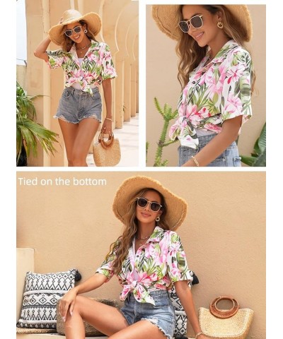 Women's Hawaiian Shirts Coconut Button Summer Soft Button Down Shirts Short Sleeve 0white1 $13.10 Blouses