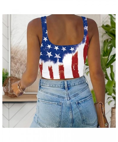 Women's Sexy Sleeveless Tank Top American USA Flag Patriotic 4th of July Workout Yoga Casual Crop Tops… 005-1007 $7.79 Tanks