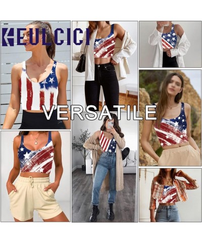 Women's Sexy Sleeveless Tank Top American USA Flag Patriotic 4th of July Workout Yoga Casual Crop Tops… 005-1007 $7.79 Tanks