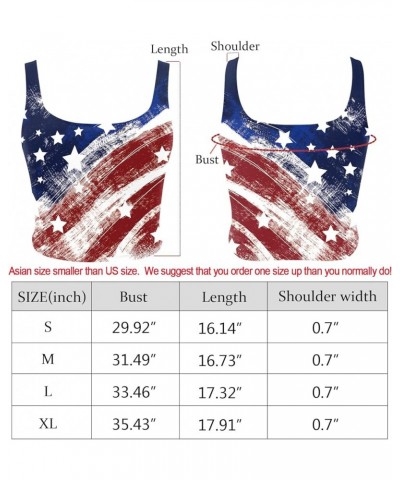 Women's Sexy Sleeveless Tank Top American USA Flag Patriotic 4th of July Workout Yoga Casual Crop Tops… 005-1007 $7.79 Tanks