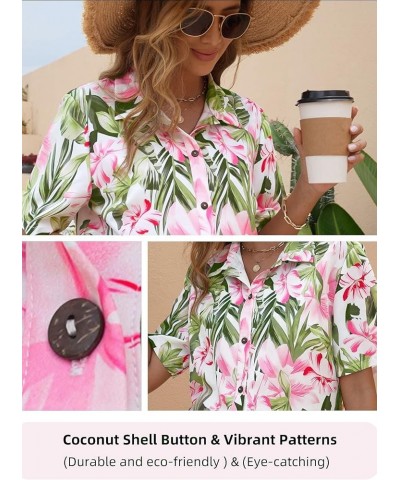 Women's Hawaiian Shirts Coconut Button Summer Soft Button Down Shirts Short Sleeve 0white1 $13.10 Blouses