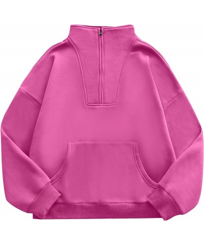 Women Hoodies Oversized Sweatshirts Fleece Sweaters Long Sleeve Shirts Cute Loose Y2K Clothes Fall Pullover Top 18_ Hot Pink ...