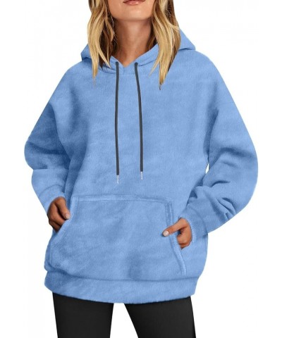 Oversized Sherpa Sweatshirt for Women Fuzzy Sweatshirts Fleece Hoodies Pullover Fluffy Hoodies Sweatshirt with Pocket 01 Blue...