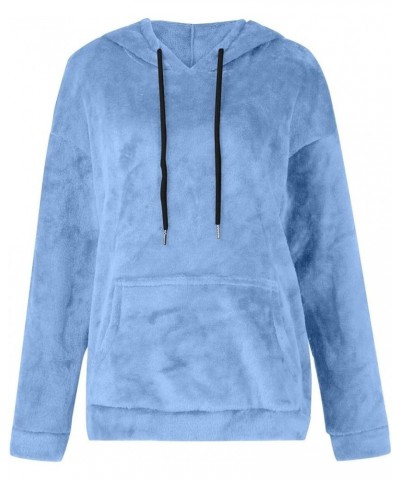 Oversized Sherpa Sweatshirt for Women Fuzzy Sweatshirts Fleece Hoodies Pullover Fluffy Hoodies Sweatshirt with Pocket 01 Blue...