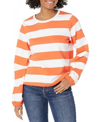 Women's Trek Seasonal Ft Graphic Crew Sunset Orange/Rugby Stripe $15.25 Jackets