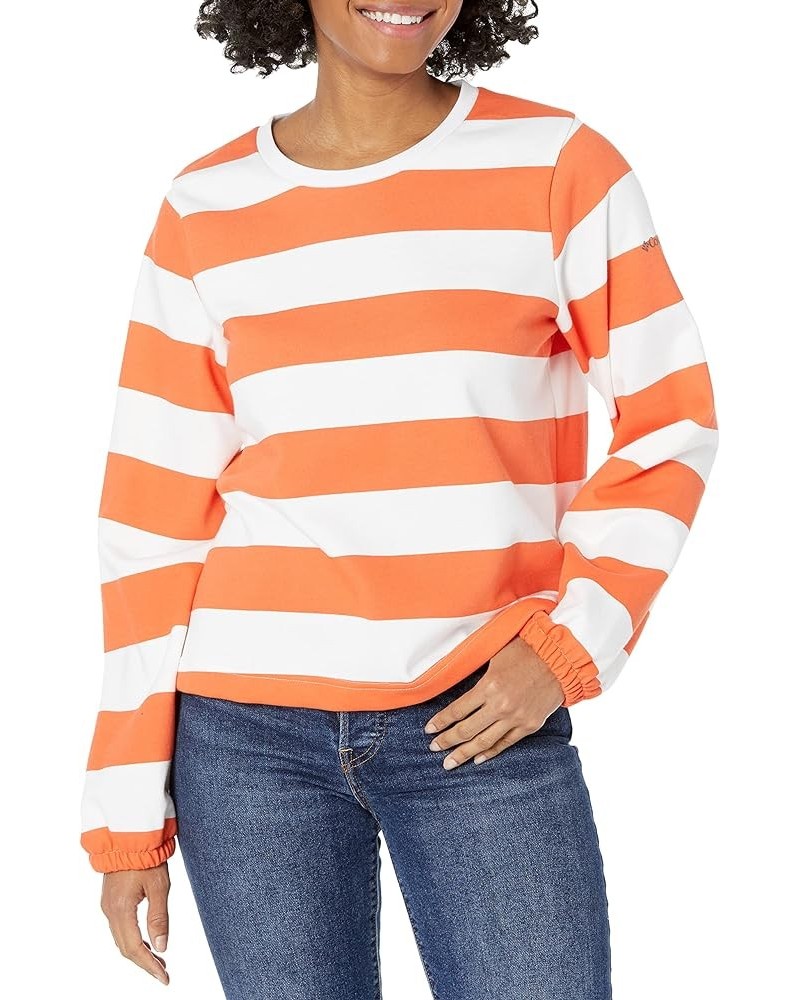 Women's Trek Seasonal Ft Graphic Crew Sunset Orange/Rugby Stripe $15.25 Jackets