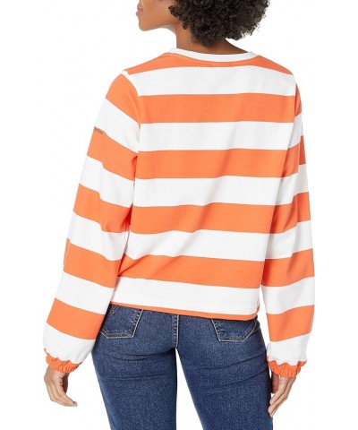 Women's Trek Seasonal Ft Graphic Crew Sunset Orange/Rugby Stripe $15.25 Jackets