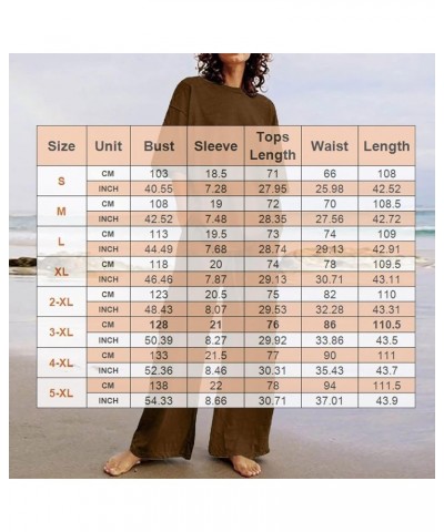 2 Piece Outfits for Women Loose Casual Short Sleeve T Shirts Top Cotton Linen Long Pants Tracksuit 1-orange $14.85 Sleep & Lo...