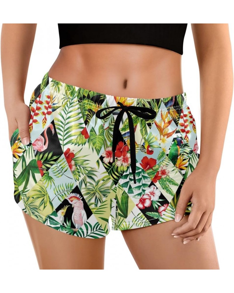 Women's Beach Shorts with Pockets Hawaii Flowers Swim Trunks Board Shorts Swim Shorts Quick Dry Swimwear Multicoloured28 $10....