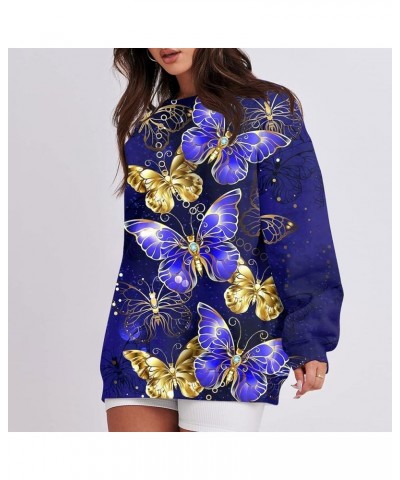 Fall Sweater Sweatshirts For Women Long Sleeve Casual Crewneck Oversized Pullover Sweatshirts Tops 2-purple $11.19 Hoodies & ...