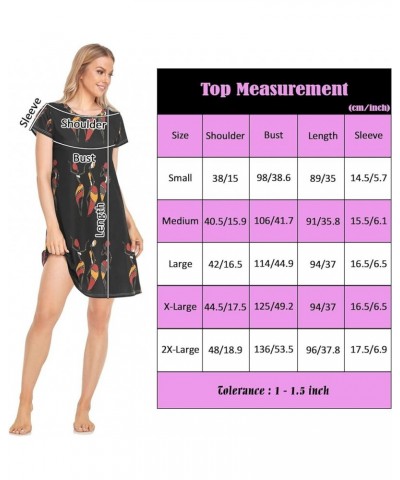 Women's PJ Nightshirt, Short Sleeves Nightgown Sleepwear Lingerie Sleep Dress(S-2XL) Multi 2 $15.64 Sleep & Lounge