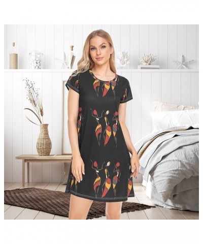 Women's PJ Nightshirt, Short Sleeves Nightgown Sleepwear Lingerie Sleep Dress(S-2XL) Multi 2 $15.64 Sleep & Lounge