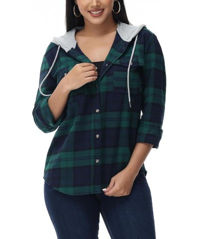 Women's Oversized Flannel Shirts Plaid Hoodie Long Sleeve Button Down Plus Size Casual Plaid Shirt Jacket (S-4X) Standard 530...