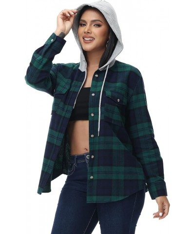 Women's Oversized Flannel Shirts Plaid Hoodie Long Sleeve Button Down Plus Size Casual Plaid Shirt Jacket (S-4X) Standard 530...