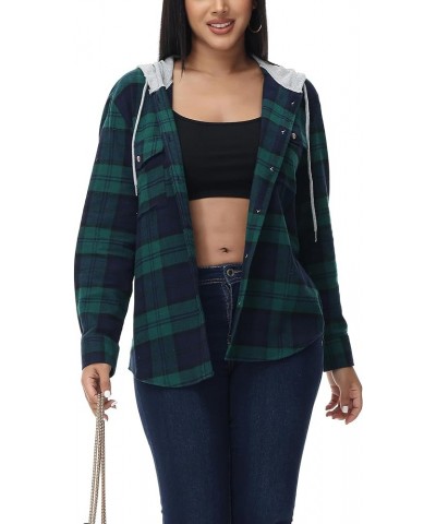 Women's Oversized Flannel Shirts Plaid Hoodie Long Sleeve Button Down Plus Size Casual Plaid Shirt Jacket (S-4X) Standard 530...