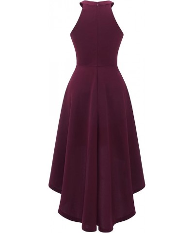 Women Halter Summer Cocktail Dresses Sleeveless Hi-Lo Bridesmaid Dress Formal Party Dress for Wedding Guest A- Burgundy $25.1...