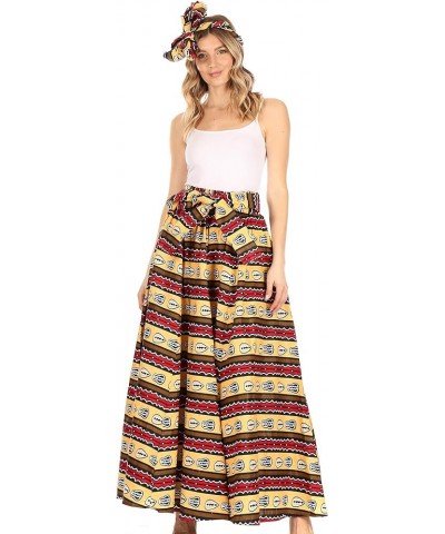 Asma Convertible Traditional Wax Print Adjustable Strap Maxi Skirt | Dress 90-beigemulti $33.59 Skirts