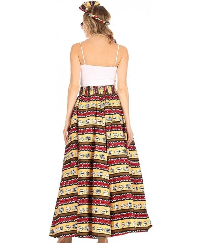 Asma Convertible Traditional Wax Print Adjustable Strap Maxi Skirt | Dress 90-beigemulti $33.59 Skirts