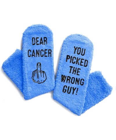 Get Well Soon Gifts For Chemo Cancer Patients, Healing Gifts For Cancer Survivor,Blue Fuzzy Socks Dear Cancer You Picked the ...