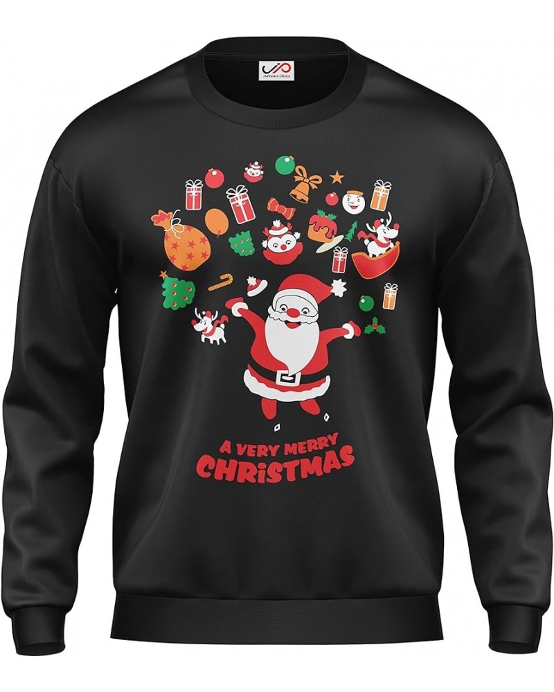 JP Christmas Sweatshirts Men & Women Heavyweight and Durable Fleece Sweatshirt Black Design 3 $11.60 T-Shirts