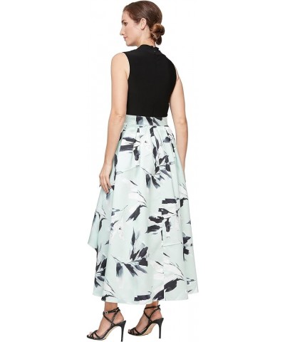 Women's Sleeveless Jersey V-Neck Hi-lo Floral Dress with Pockets Aloe $21.37 Dresses