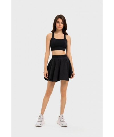 Flowy Tennis Skirts for Women Built in Shorts, Cool Feeling Athletic Golf Skorts with Pockets Black $18.80 Skorts