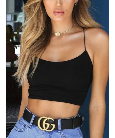 Clubwear for Women Spaghetti Strap Sexy Backless Camisole Crop Tops Black $15.76 Tanks