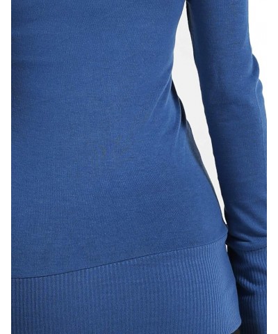 Womens Snap Button Sweater Cardigan with Ribbed Detailed S-3XL Bluemist $10.04 Sweaters