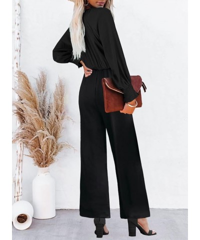 Rompers for Women Dressy Spring Summer Tie Knot Front Sexy V Neck Jumpsuits C Black $26.39 Rompers