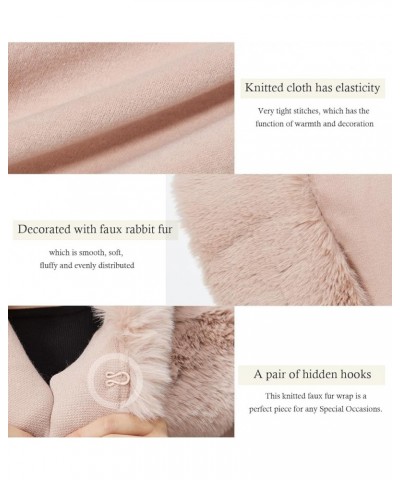 Women Cape Poncho with Fur Trim Winter Faux Fur Shawl Wrap Coat Sleeveless Cardigan Cloak Pink-new Update $31.28 Coats