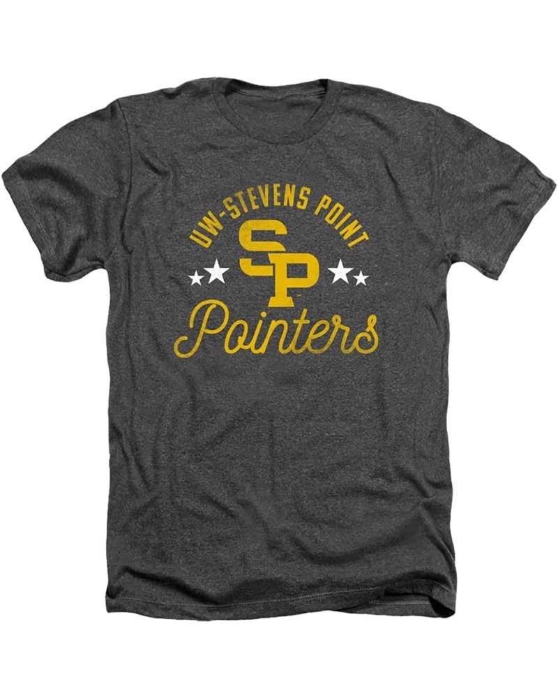 University of Wisconsin Stevens Point Official Pointers Unisex Adult T Shirt Charcoal Heather $13.79 T-Shirts