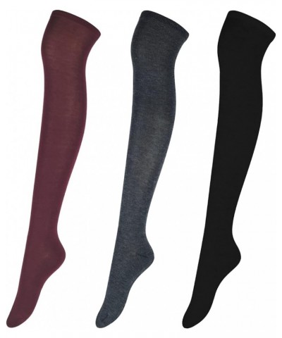 Thigh High Socks for Women, Long Knee High Socks, Womens Over The Knee Socks Stockings 3 Pairs, Mixed Colors 4 $7.53 Socks