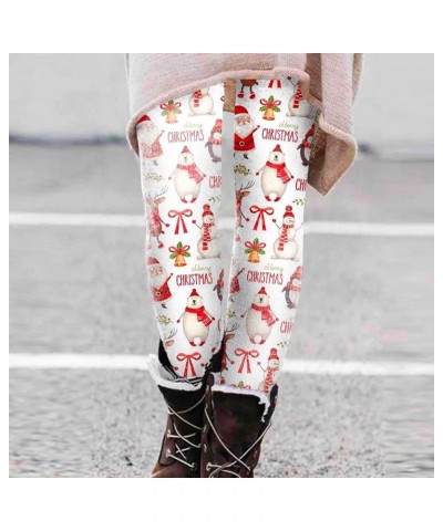 Leggings for Women Christmas Fashion Print Tunic Workout Leggings 2022 Winter Casual Slim Thick Plus Size Yoga Pants H White ...