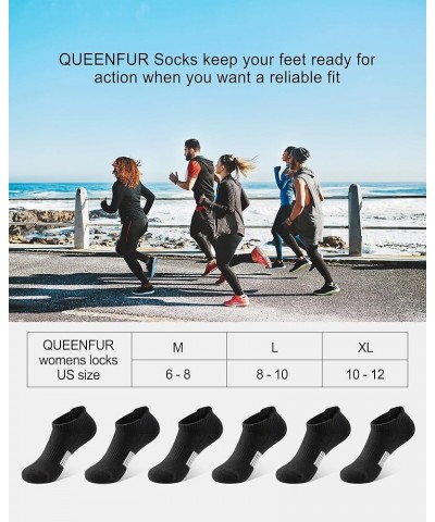 Ankle Socks For Women Running No Show Athletic Socks Compression Hiking Socks 6 Pairs D-6 Pairs Black $10.19 Socks