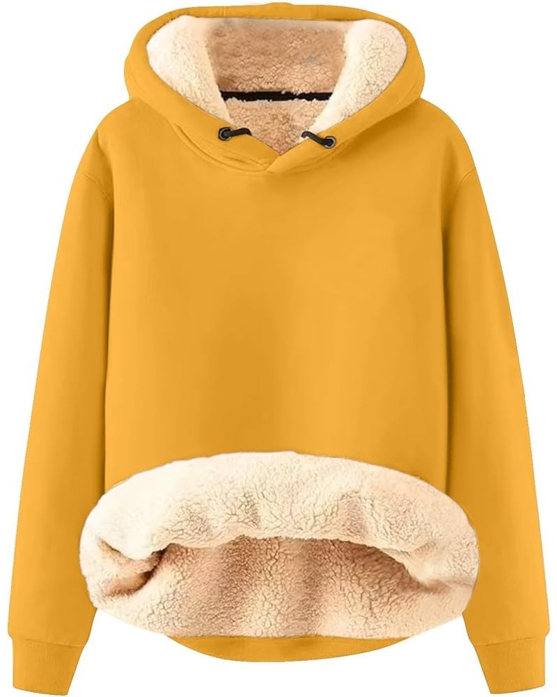 Christmas Women Fleece Hoodie Loose Fit Warm Sherpa Lined Hooded Sweatshirts Santa Claus Trendy Winter Clothes 2-yellow $11.6...