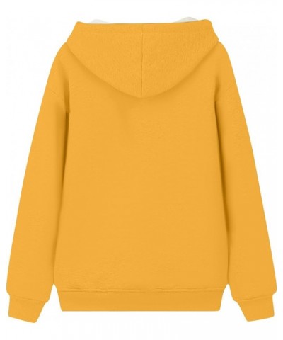 Christmas Women Fleece Hoodie Loose Fit Warm Sherpa Lined Hooded Sweatshirts Santa Claus Trendy Winter Clothes 2-yellow $11.6...