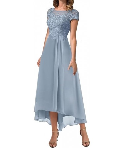 Tea Length Mother of The Bride Dress with Laces Applique Formal Wedding Guests Dress Orange $32.80 Dresses