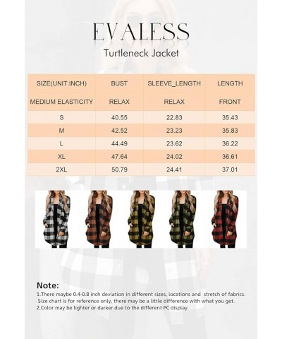 Color Block Plaid Shacket Jacket Womens Fall Fashion 2023 Outfits Long Sleeve Button Down Flannel Shirts Coats B2 New Black $...