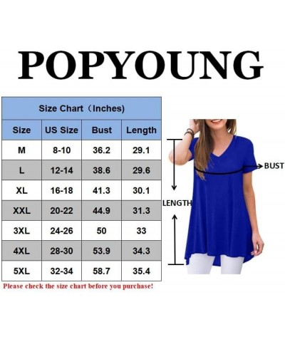 Women's Summer Casual Short Sleeve Tunic Tops to Wear with Leggings V-Neck T-Shirt Loose Blouse V-neck-ink-rose $11.79 Tops