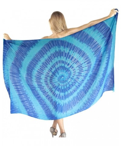 Women's Beach Wrap Bikini Wraps Sarong Swimwear Cover up Skirt Bathing Suit Swimsuit Pareo Coverups for Women Cyan, Tie Dye $...