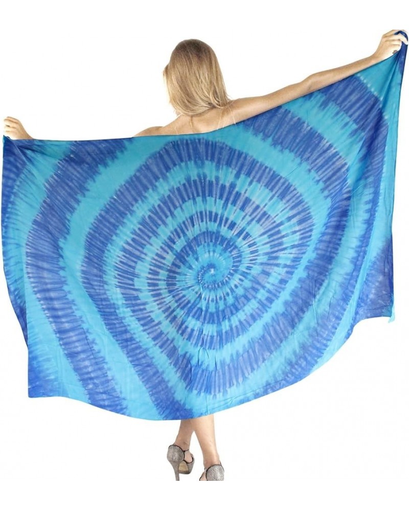 Women's Beach Wrap Bikini Wraps Sarong Swimwear Cover up Skirt Bathing Suit Swimsuit Pareo Coverups for Women Cyan, Tie Dye $...