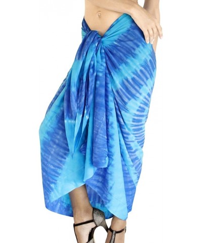 Women's Beach Wrap Bikini Wraps Sarong Swimwear Cover up Skirt Bathing Suit Swimsuit Pareo Coverups for Women Cyan, Tie Dye $...