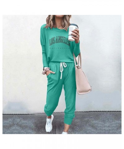 Women's Sweatsuit Sets 2 Piece Outfits Lounge Round Neck Long Sleeve Pullover Tops Drawstring Pant Lightweight Tracksuits 06-...