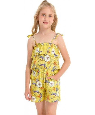 Matchable Family Hawaiian Luau Men Women Girl Boy Clothes in Garden Poppy Yellow Big Girl Girl Romper $17.76 Shirts