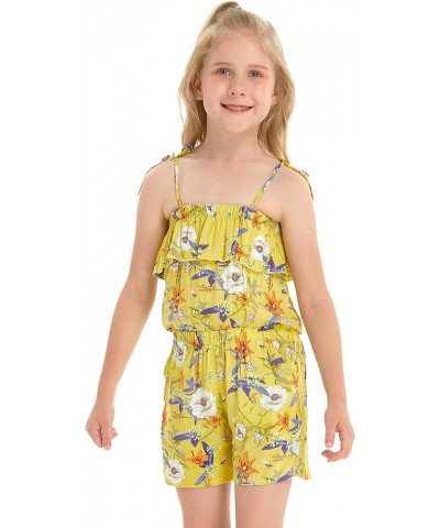 Matchable Family Hawaiian Luau Men Women Girl Boy Clothes in Garden Poppy Yellow Big Girl Girl Romper $17.76 Shirts