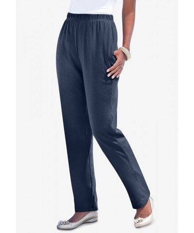 Women's Plus Size Tall Straight-Leg Soft Knit Pant Desert Rose $16.08 Pants