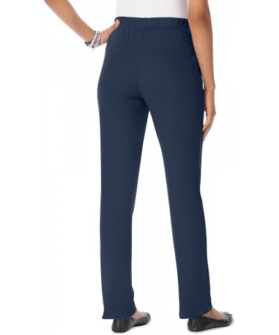 Women's Plus Size Tall Straight-Leg Soft Knit Pant Desert Rose $16.08 Pants