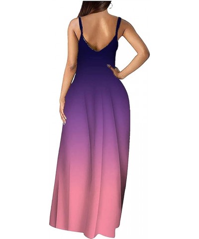 Plus Size Maxi Dresses Sundress for Women Loose Printed Adjustable African Beach Dress with Pockets 9986 Purple $15.04 Dresses