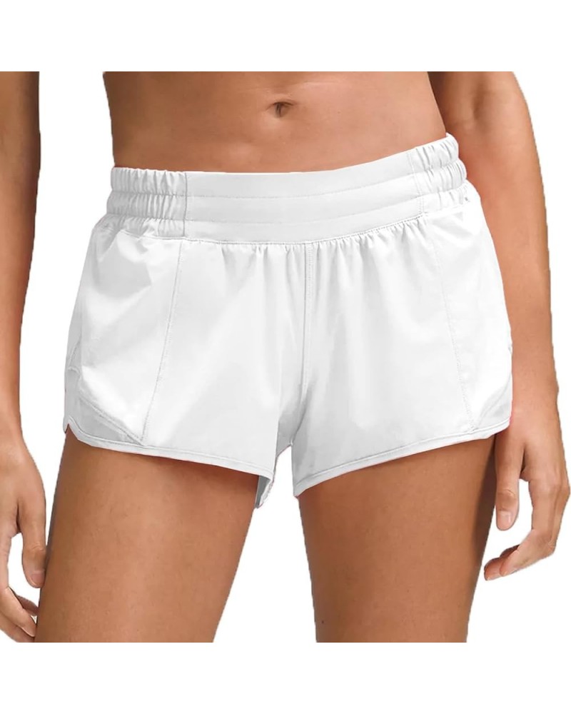 2.5'' Running Shorts for Women Built-in Liner Mesh Athletic Shorts with Zipper Pockets Yoga Workout Gym Shorts 2.5" 027 White...