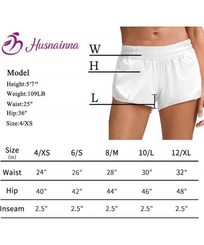 2.5'' Running Shorts for Women Built-in Liner Mesh Athletic Shorts with Zipper Pockets Yoga Workout Gym Shorts 2.5" 027 White...